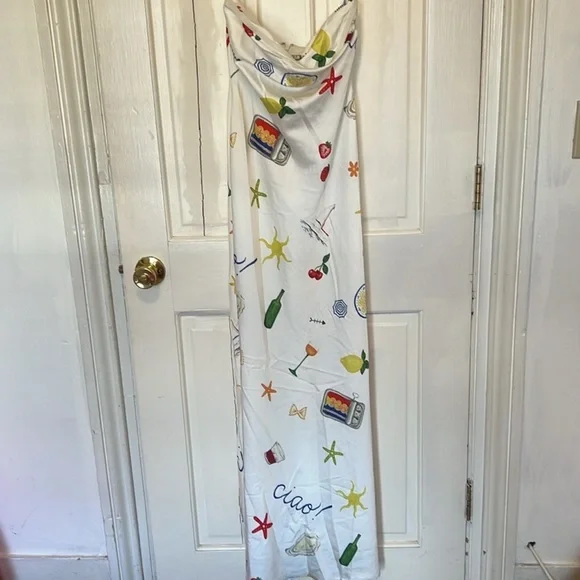 For Love And Lemons White Strapless Dress with Colorful Print - Picture 4 of 4